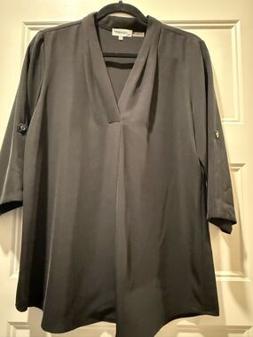 Calvin Klein Black V-Neck Blouse
